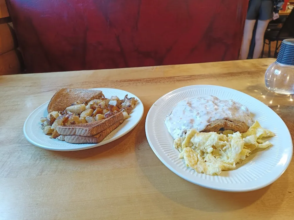 Country Fried Steak and Eggs and Toast